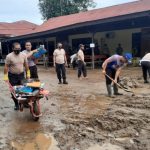 Lumpur di Mapolres Gorontalo Mulai Dibersihkan