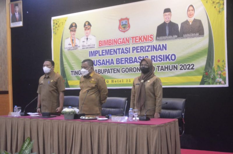 Bimbingan Teknis Implementasi Perizinan Berusaha Berbasis Risiko Tingkat Kabupaten Gorontalo Tahun 2022. (foto:dok)