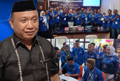 Ketua Demokrat Kabgor Arifin Djakani, bersama 'Squad' Caleg Demokrat untuk DPRD Kabupaten Gorontalo. (foto:dok)