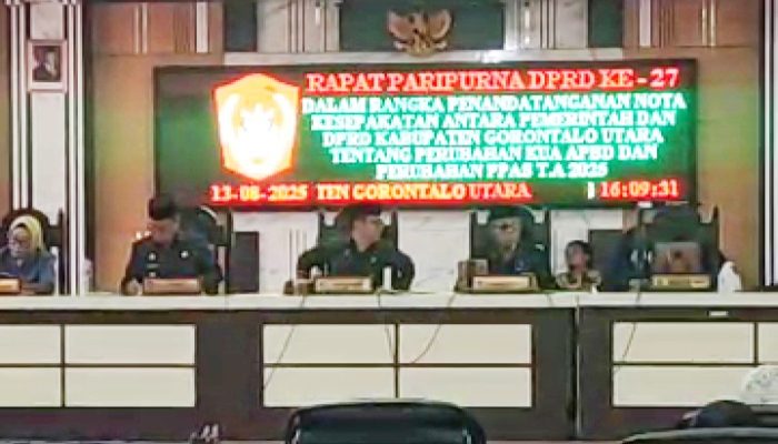 DPRD Gorontalo Utara Tetapkan Perubahan KUA-PPAS 2025, Pendapatan dan Belanja Daerah Dikoreksi Turun