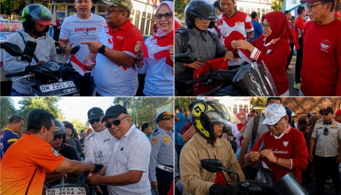 Pemerintah Bagikan 1.000 Bendera Merah Putih Bagi Pengguna Jalan