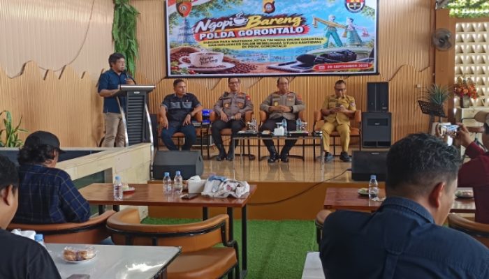 Ngopi Bareng Polda Gorontalo dengan Insan Pers